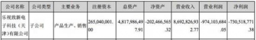 乐视2015年报截图
