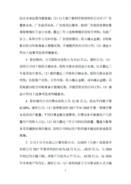 乐视网收问询函：要求说明公司是否可能暂停上市