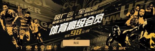 （PPTV会员权益包括五大联赛、中超、WEE摔跤等比赛）